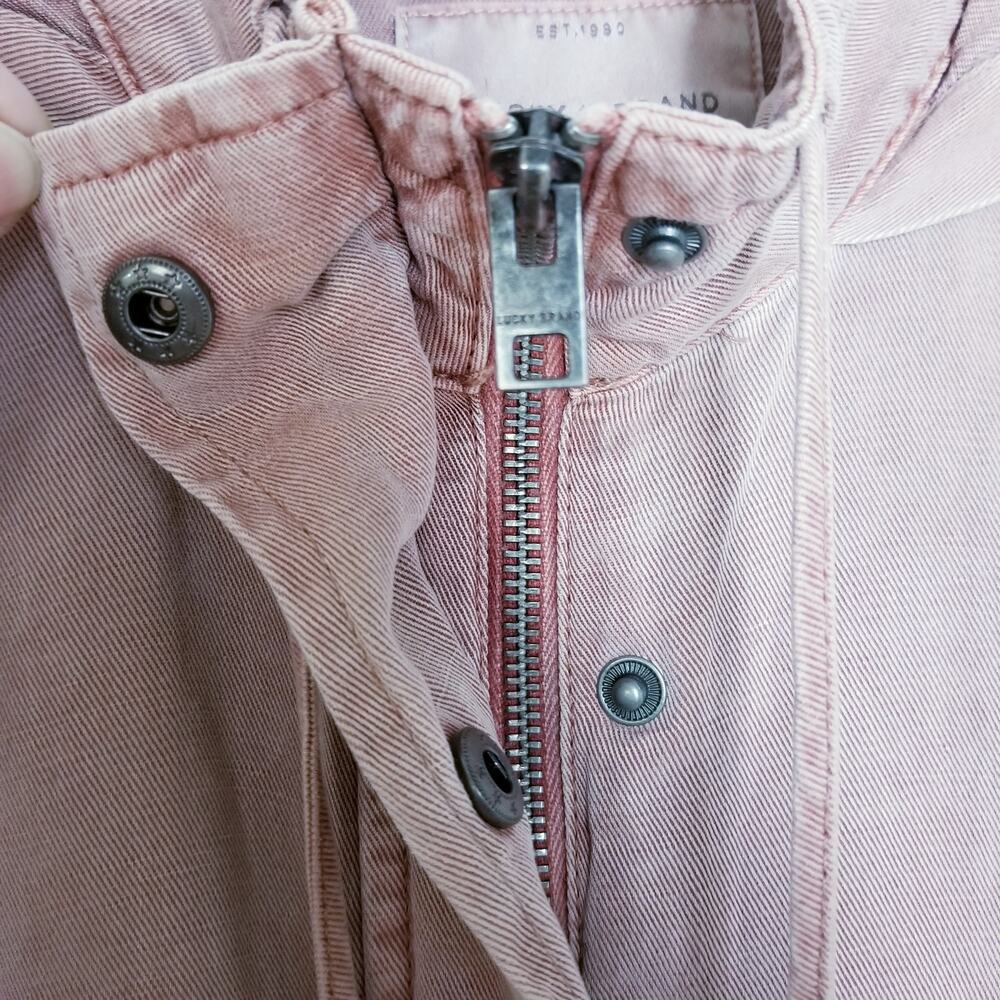 LUCKY BRAND Utility Anorak Jacket Linen Lyocell Blend in Blush - Size XS - Picture 6 of 8